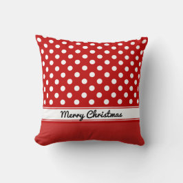 Anpassningsbar Red Polka dots Red Base God jul Kudde