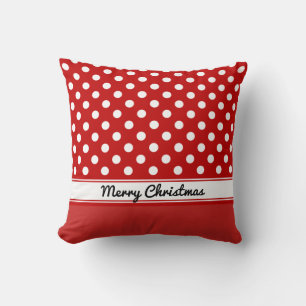 Anpassningsbar Red Polka dots Red Base God jul Kudde