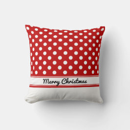 Anpassningsbar Red Polka dots White Base God jul Kudde
