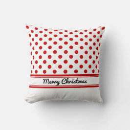 Anpassningsbar Red Polka dots White Base God jul Kudde