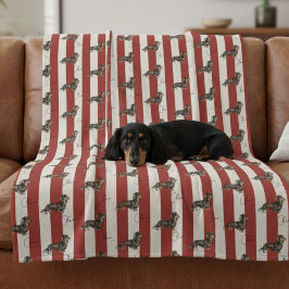 Anpassningsbar Red Rand Dachshund Pet Namn Fleecefilt