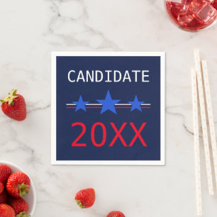 Anpassningsbar Red Rand och Blue Stars 2024 Val Pappersservett