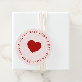 Anpassningsbar Red rosa simple VALENTINS DAY-märkr Gåvor Etiketter