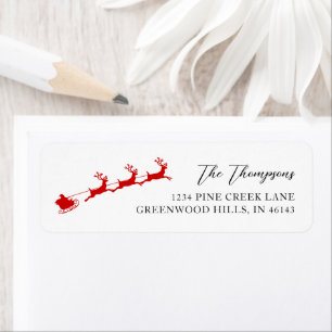 Anpassningsbar Red Santa & Reindeer Helgdag Retura Returadress Etikett