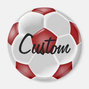 Anpassningsbar Red Soccer Ball Magnet