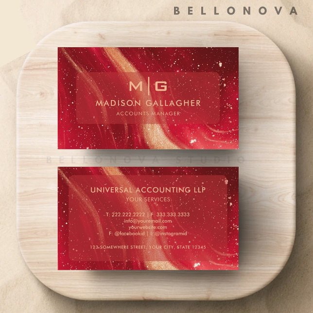 Anpassningsbar Red Space Cosmo-övertoning, Profess Visitkort (Custom Red Space Cosmo Gradient Professional Business Card)