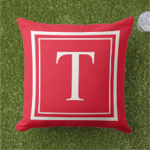 Anpassningsbar Red Square Monogram Initial Brev