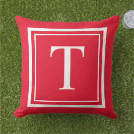 Anpassningsbar Red Square Monogram Initial Brev Kudde
