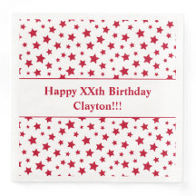 Anpassningsbar Red Stars med Message Födelsedagsfe