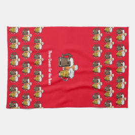 Anpassningsbar Red TRE ÖL Kökshandduk