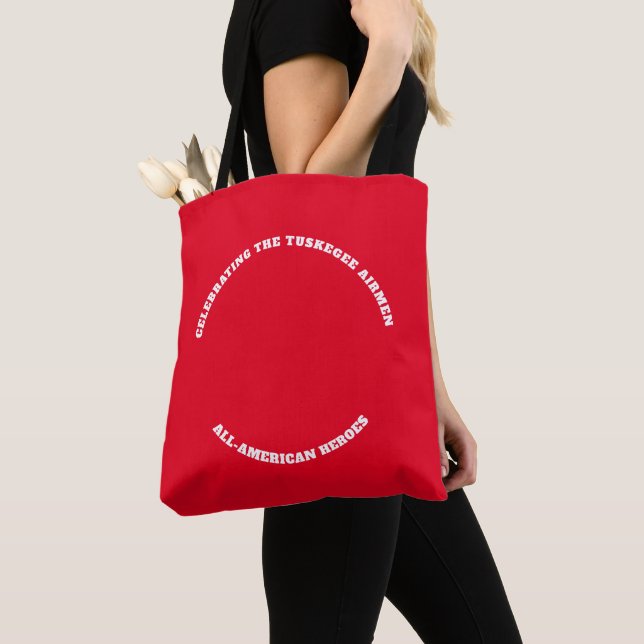 Anpassningsbar Red TUSKEGEE AIRMEN Tote Bag Tygkasse (Närbild)