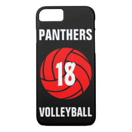 Anpassningsbar Red Volleyball Number & Team Phone 