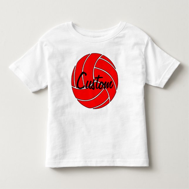Anpassningsbar Red Volleyball T-shirt (Framsida)
