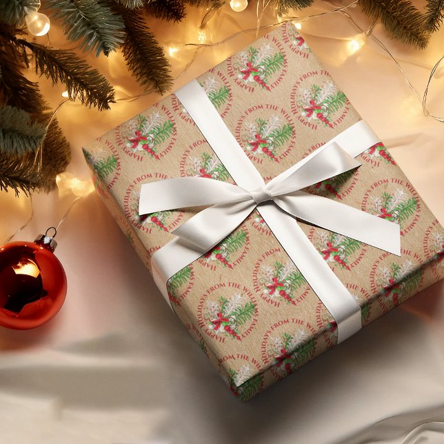 Anpassningsbar Red White Candy cane Grönt Folie Ut Presentpapper (Skapare uppladdad)