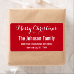 Anpassningsbar Red White Elegant - Returadress - j Fraktsedel<br><div class="desc">Anpassningsbar,  personlig,  typografi av elegant,  färgad och vit julmassa,  christmas julhelg bläckstråleskrivare kompatibel,  lättskrivbar,  projektionsyta avslutar,  leveransadressetikett för namn. Ange bara familjen namn/bride & groom/hustru & make namn och adress för att anpassa dig.</div>