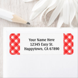 Anpassningsbar Red White Retro P Returetiketters Returadress Etikett