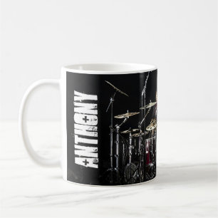 Anpassningsbar redigerbar Namn-Drummer Kaffemugg