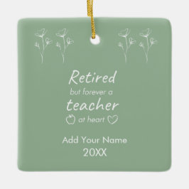 Anpassningsbar Redragen lärarexamen Grönt Monogram Julgransprydnad Keramik