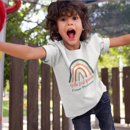 Anpassningsbar regnbåge hej klass pojkar namn t shirt