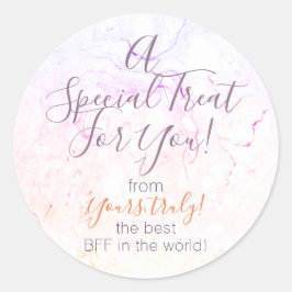 Anpassningsbar Regnbåge Marble Favor/Treat Sticker Runt Klistermärke