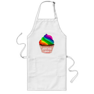 Anpassningsbar regnbågskupong Pride-design Långt Förkläde
