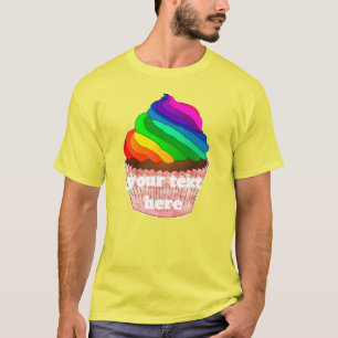 Anpassningsbar regnbågskuppkaka för Pride-design T Shirt