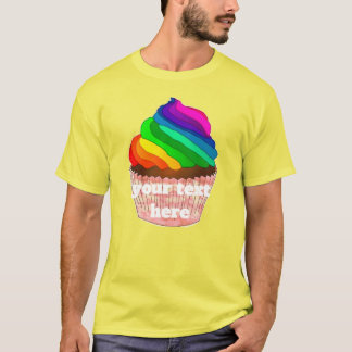 Anpassningsbar regnbågskuppkaka för Pride-design T Shirt