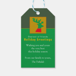 Anpassningsbar Reindeer Forest Grönt Holiday Greet Presentetikett