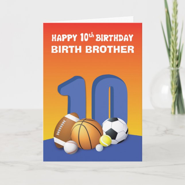 Anpassningsbar Relation Birth Brother Boy 10th Bir Kort (Framsida)