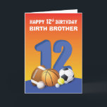 Anpassningsbar Relation Birth Brother Boy 12:e Bir Kort<br><div class="desc">Överraska en speciellare pojke på sin 12:e-födelsedag med det här personligens hälsningskort. Den färgstarka framsidan och roligten i budskapet är precis vad han behöver för att göra sin dag mer speciellare. Ta den här och ge när den dagen kommer.</div>