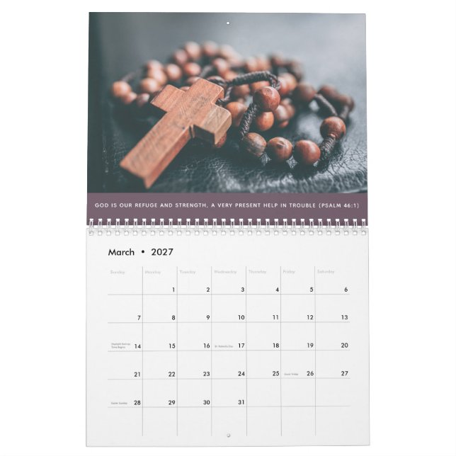 Anpassningsbar Religiösa Christian Psalms Family P Kalender (Mar 2027)