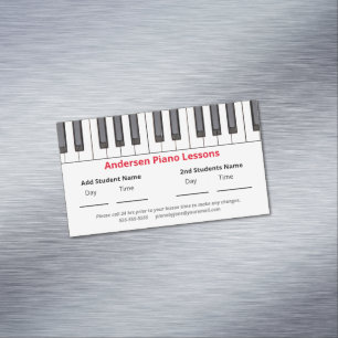 Anpassningsbar Reminder Piano Lessons för barn Magnetiska Visitkort