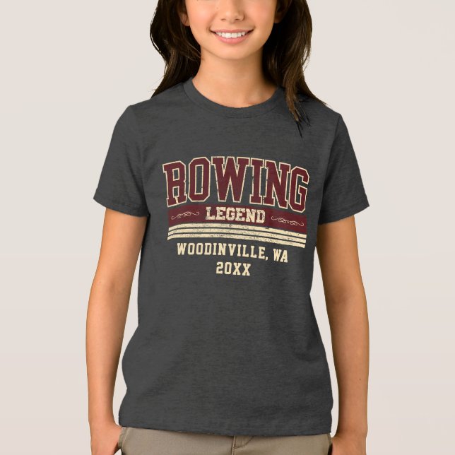 Anpassningsbar Rending Älskare Rower Crew Location T Shirt (Framsida)