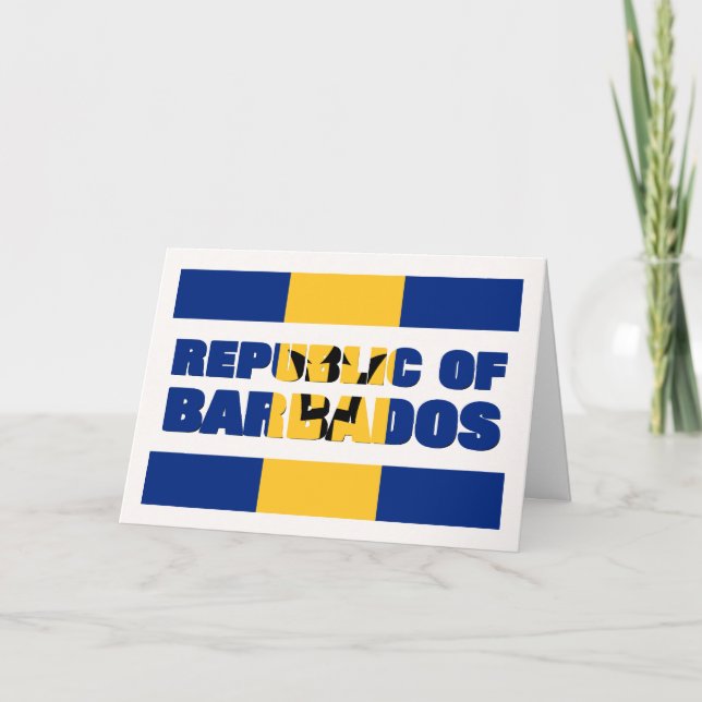 ANPASSNINGSBAR REPUBLIKEN BARBADOS HELGKORT (Framsida)