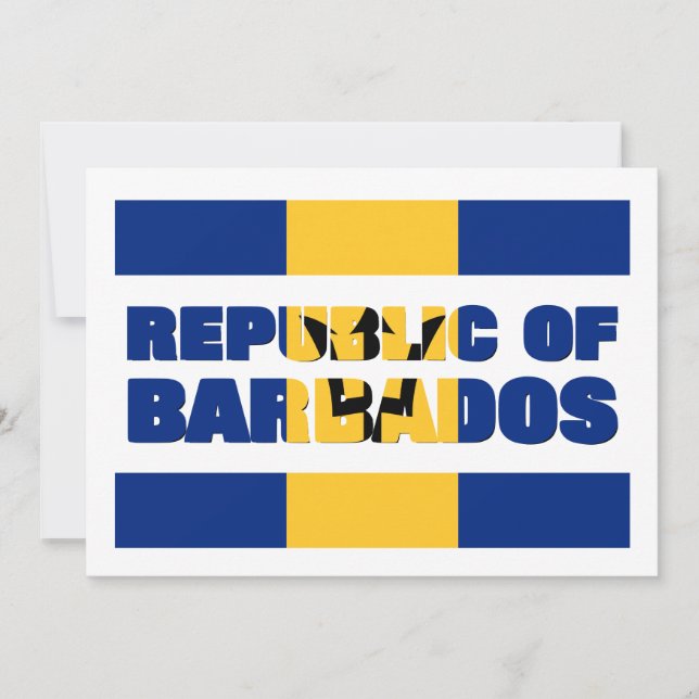 ANPASSNINGSBAR REPUBLIKEN BARBADOS JULKORT (Framsida)