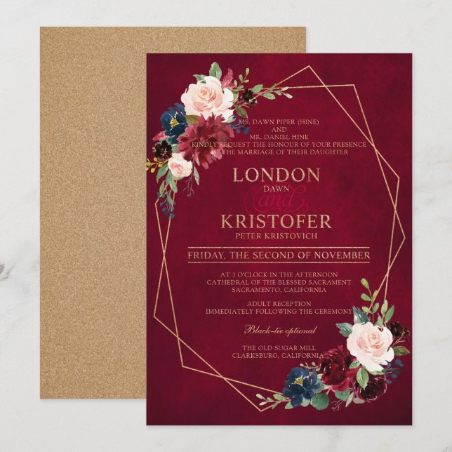 Anpassningsbar Request, London Dawn Inbjudningar (Fram/baksida)