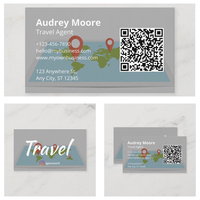 Anpassningsbar resebyråagent visitkort (Customizable Travel Agent Business Cards)