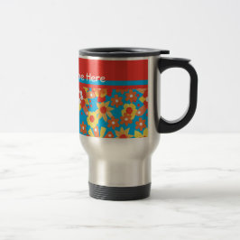Anpassningsbar Resemugg med Ditsy Orange Flowers