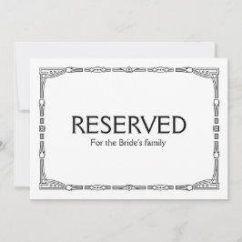 Anpassningsbar "Reserved" Art Deco Stil Bröllop