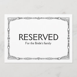 Anpassningsbar "Reserved" Art Deco Stil Bröllop