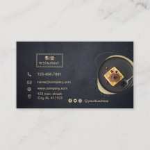 Anpassningsbar restaurangkort | Svart, modernt fot