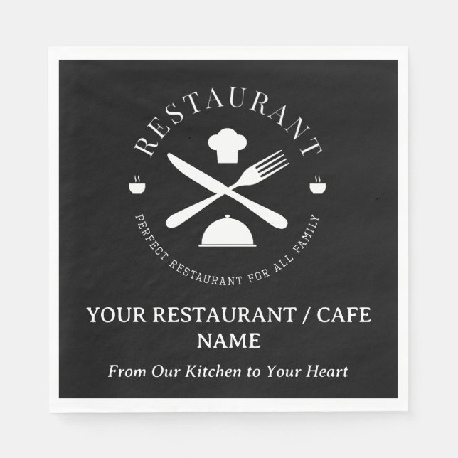 Anpassningsbar Restaurant eller Cafe eller Middag  Pappersservett (Framsidan)