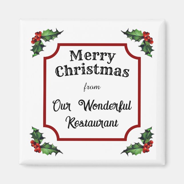 Anpassningsbar Restaurant God jul Magnet (Framsidan)