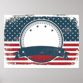 Anpassningsbar Retro American Flagga Monogram Poster