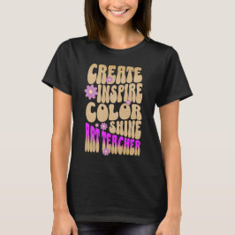Anpassningsbar Retro Best Art Teacher någonsin ins T Shirt