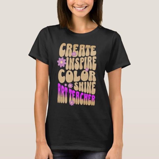 Anpassningsbar Retro Best Art Teacher någonsin ins T Shirt (Framsida)