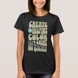 Anpassningsbar Retro Best Art Teacher någonsin ins T Shirt