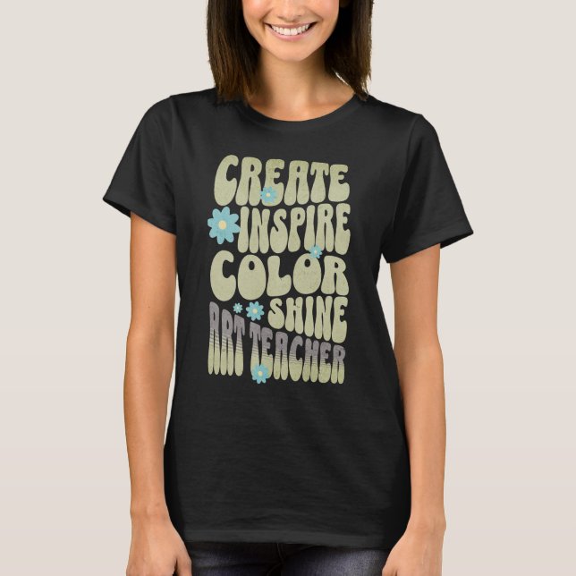 Anpassningsbar Retro Best Art Teacher någonsin ins T Shirt (Framsida)