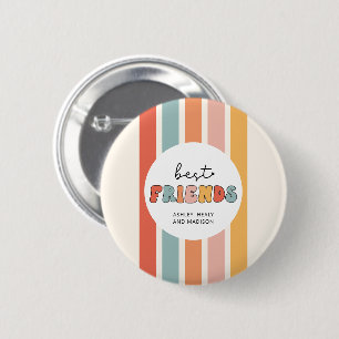 Anpassningsbar Retro Best Friends BFFs Cute Bestie Knapp