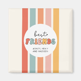 Anpassningsbar Retro Best Friends BFFs Cute Bestie Magnet